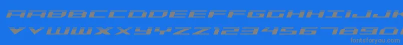 TriremeLaserItalic Font – Gray Fonts on Blue Background