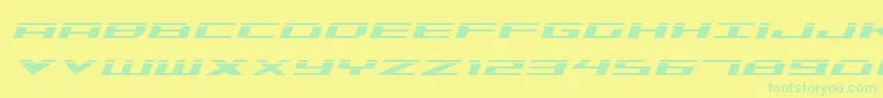 Police TriremeLaserItalic – polices vertes sur fond jaune