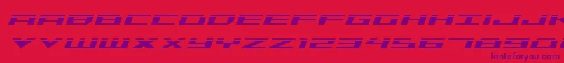 Więcej informacji o czcionce TriremeLaserItalic Czcionka TriremeLaserItalic – fioletowe czcionki na czerwonym tle