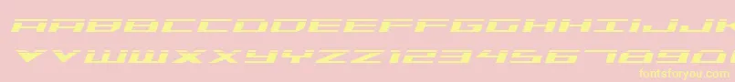 TriremeLaserItalic Font – Yellow Fonts on Pink Background