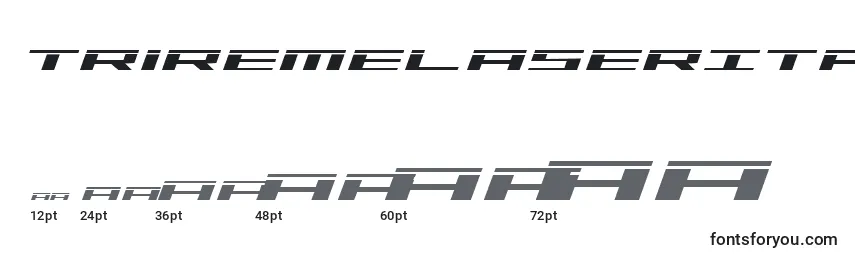TriremeLaserItalic Font Sizes