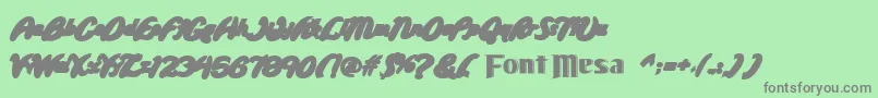 Wild Ride Back Fill Font – Gray Fonts on Green Background