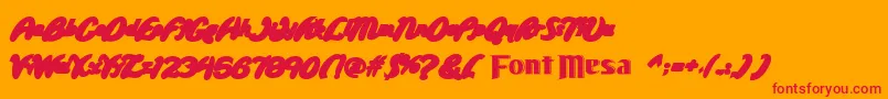 Wild Ride Back Fill Font – Red Fonts on Orange Background