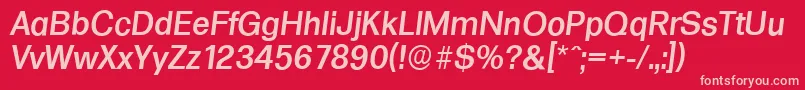 FormulaserialMediumItalic Font – Pink Fonts on Red Background
