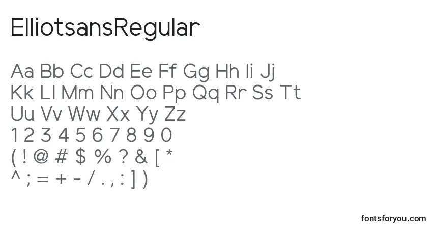 Schriftart ElliotsansRegular – Alphabet, Zahlen, spezielle Symbole