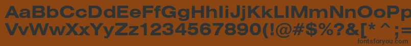HeliosextBold-fontti – mustat fontit ruskealla taustalla