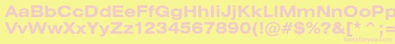 フォントHeliosextBold – ピンクのフォント、黄色の背景