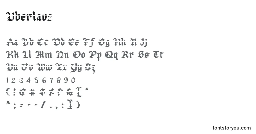 Czcionka Uberlav2 – alfabet, cyfry, specjalne znaki