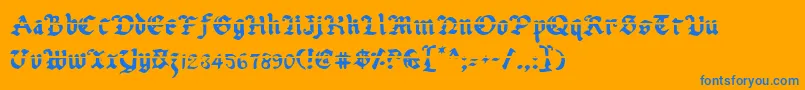 フォントUberlav2 – オレンジの背景に青い文字