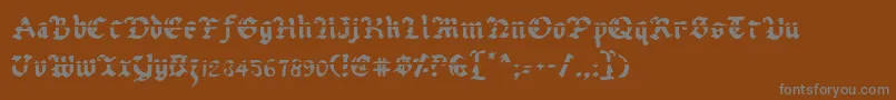 フォントUberlav2 – 茶色の背景に灰色の文字