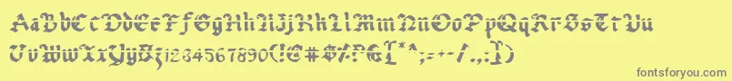 フォントUberlav2 – 黄色の背景に灰色の文字