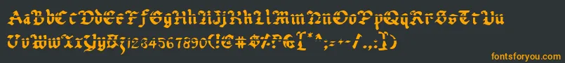 フォントUberlav2 – 黒い背景にオレンジの文字