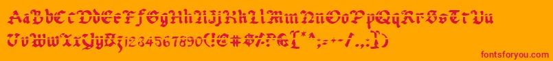 フォントUberlav2 – オレンジの背景に赤い文字