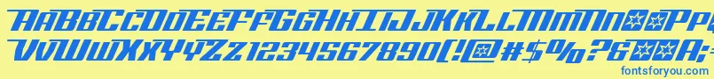 Rocketpop Font – Blue Fonts on Yellow Background