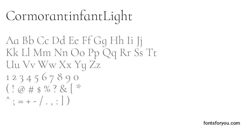Шрифт CormorantinfantLight – алфавит, цифры, специальные символы