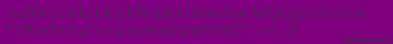 Fonte CormorantinfantLight – fontes pretas em um fundo violeta