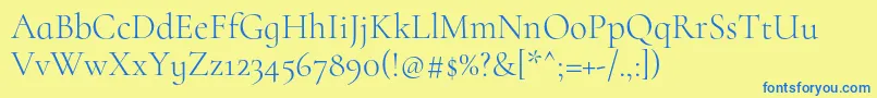 Шрифт CormorantinfantLight – синие шрифты на жёлтом фоне