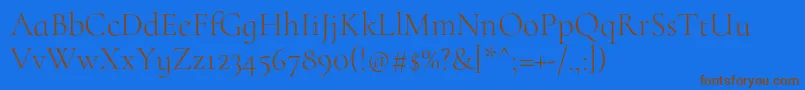 CormorantinfantLight-fontti – ruskeat fontit sinisellä taustalla