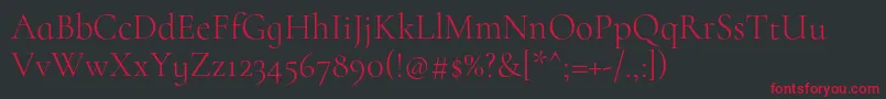 CormorantinfantLight Font – Red Fonts on Black Background