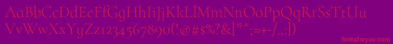 CormorantinfantLight Font – Red Fonts on Purple Background