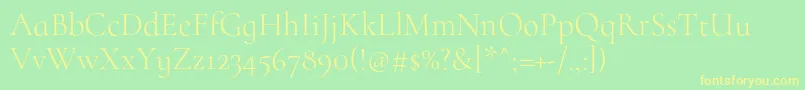 CormorantinfantLight Font – Yellow Fonts on Green Background