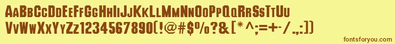 Deusex Font – Brown Fonts on Yellow Background