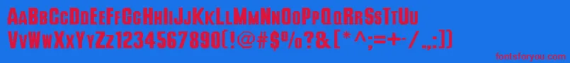 Deusex Font – Red Fonts on Blue Background