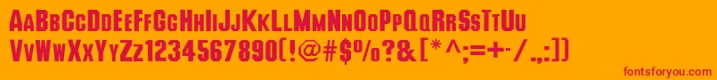 Deusex Font – Red Fonts on Orange Background