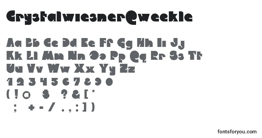 Czcionka CrystalwiesnerQweckle – alfabet, cyfry, specjalne znaki