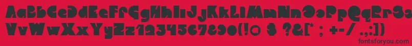 フォントCrystalwiesnerQweckle – 赤い背景に黒い文字