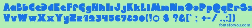 CrystalwiesnerQweckle Font – Blue Fonts on Green Background