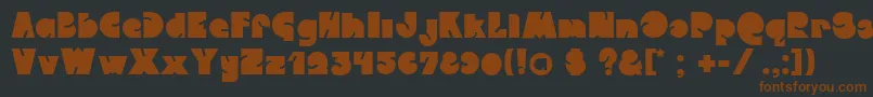 CrystalwiesnerQweckle-fontti – ruskeat fontit mustalla taustalla
