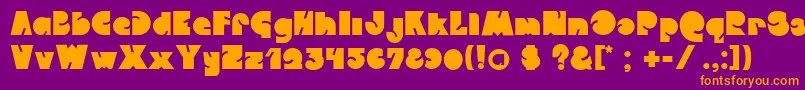 CrystalwiesnerQweckle Font – Orange Fonts on Purple Background