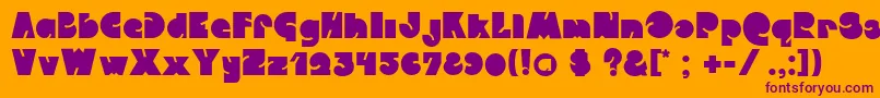 CrystalwiesnerQweckle Font – Purple Fonts on Orange Background