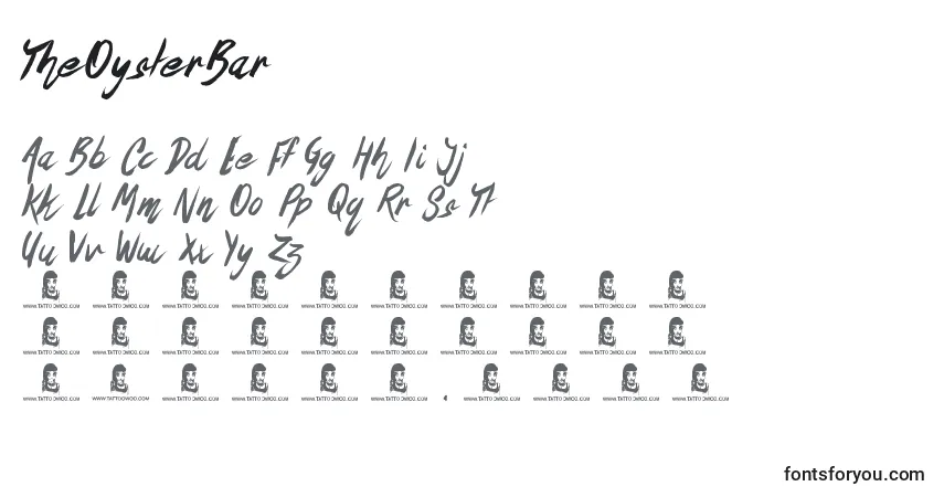 A fonte TheOysterBar – alfabeto, números, caracteres especiais