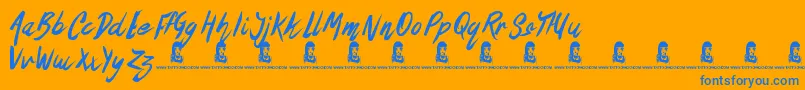 TheOysterBar-fontti – siniset fontit oranssilla taustalla