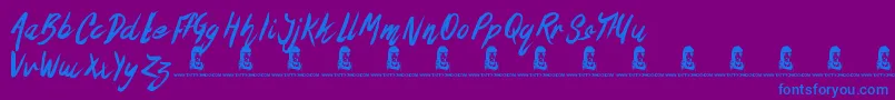 TheOysterBar Font – Blue Fonts on Purple Background