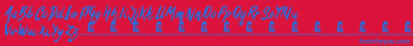 TheOysterBar-fontti – siniset fontit punaisella taustalla