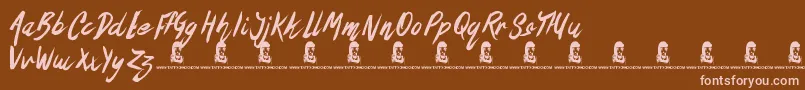 フォントTheOysterBar – 茶色の背景にピンクのフォント
