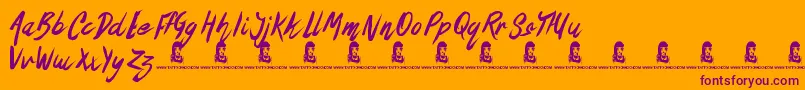 TheOysterBar Font – Purple Fonts on Orange Background