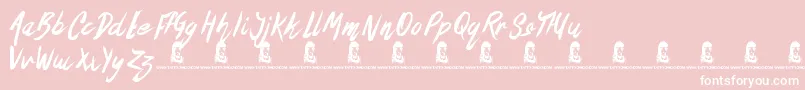 Fonte TheOysterBar – fontes brancas em um fundo rosa