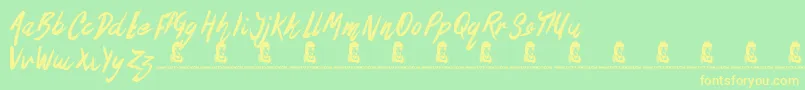 TheOysterBar Font – Yellow Fonts on Green Background