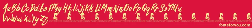 TheOysterBar Font – Yellow Fonts on Red Background