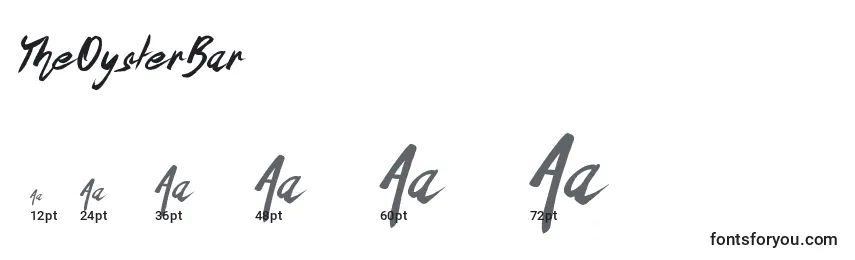 TheOysterBar Font Sizes