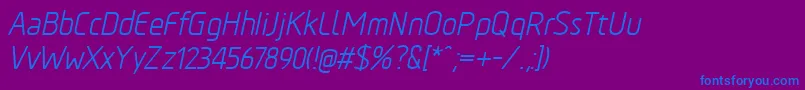 fuente TadaoItalic – Fuentes Azules Sobre Fondo Morado