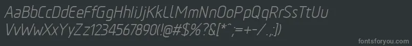 Шрифт TadaoItalic – серые шрифты на чёрном фоне