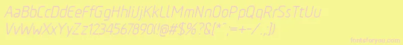 TadaoItalic-Schriftart – Rosa Schriften auf gelbem Hintergrund