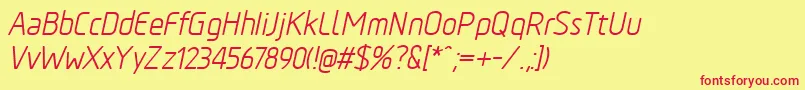 TadaoItalic Font – Red Fonts on Yellow Background