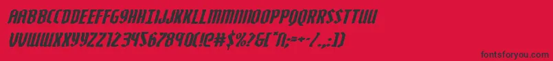 フォントZollernexpandital – 赤い背景に黒い文字