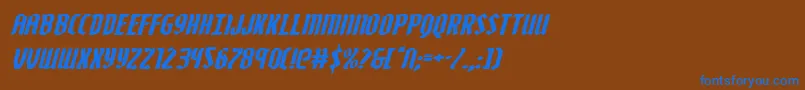 Zollernexpandital Font – Blue Fonts on Brown Background